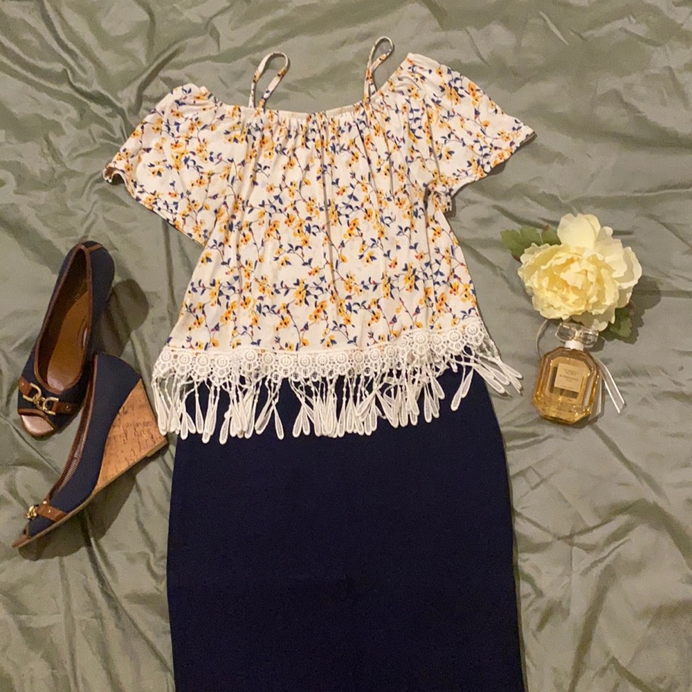 Yellow Flowered Blouse
